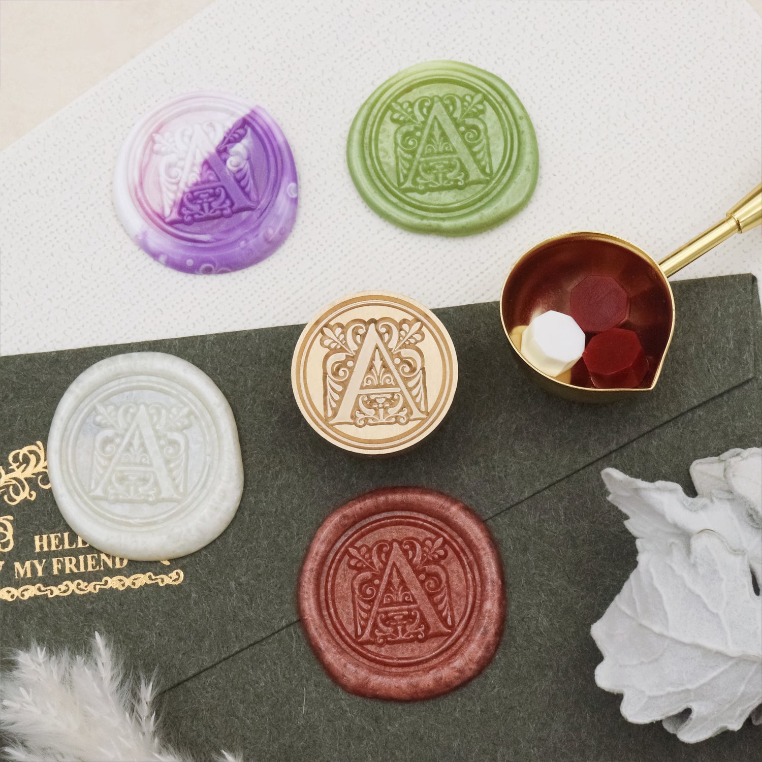 Stamprints Vintage Pattern Alphabets Wax Seal Stamp 2