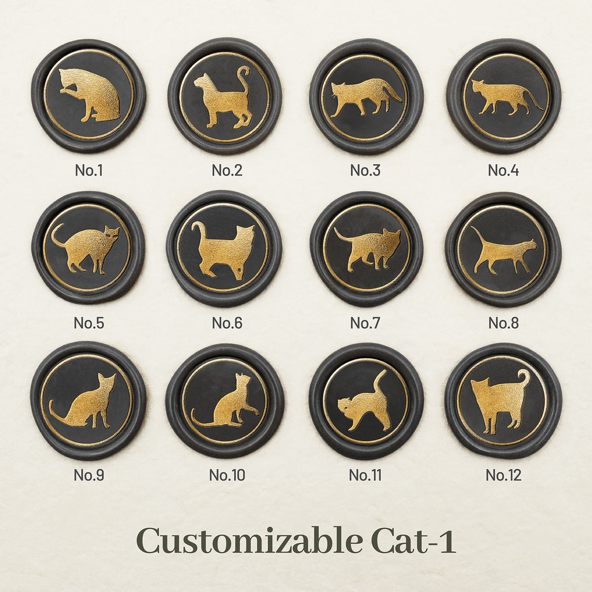 Stamprints Katzen Wachssiegel Stempel Farbe 1