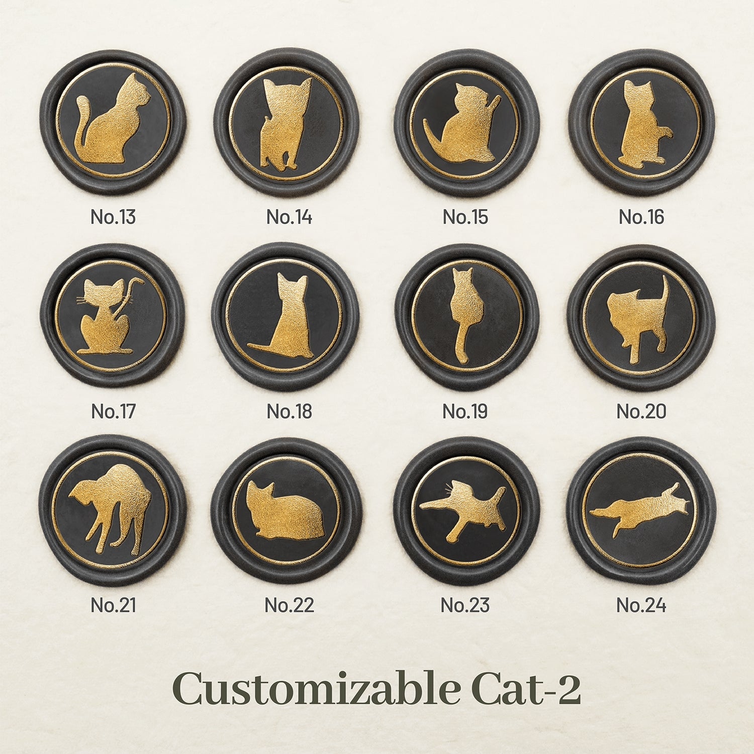 Stamprints Katzen-Wachssiegel-Stempel Farbe 2