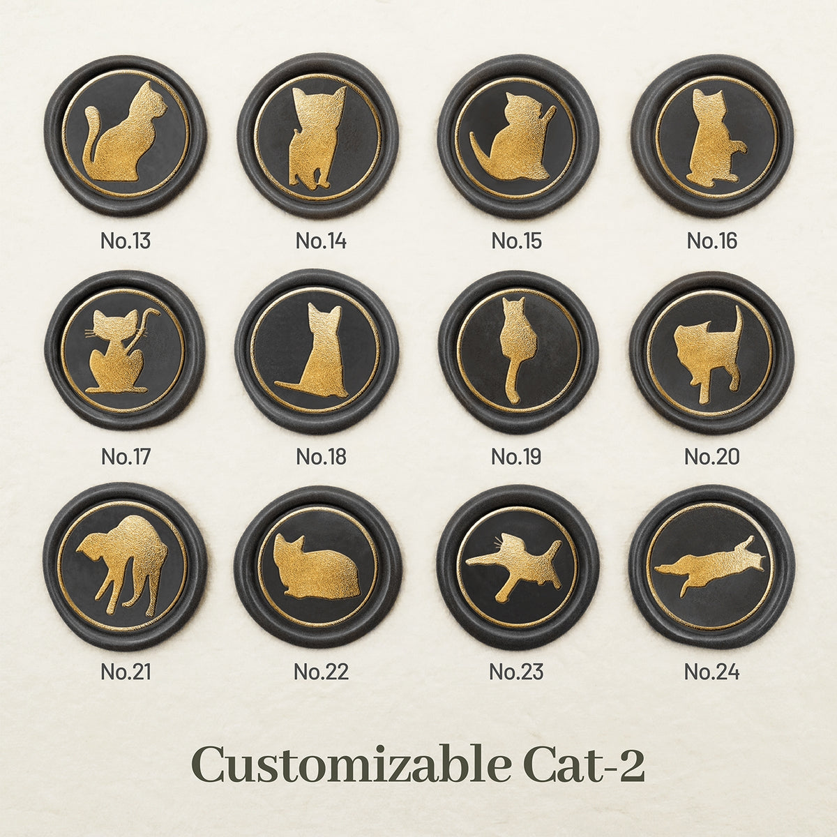 Stamprints Katzen-Wachssiegel-Stempel Farbe 2