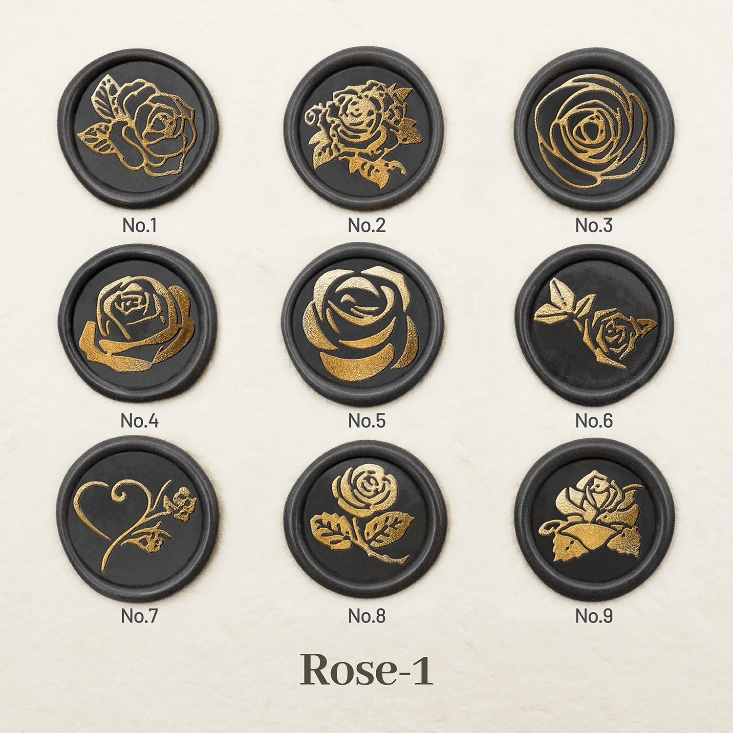 Stamprints Rosen Siegelwachs Siegelstempel Design 1