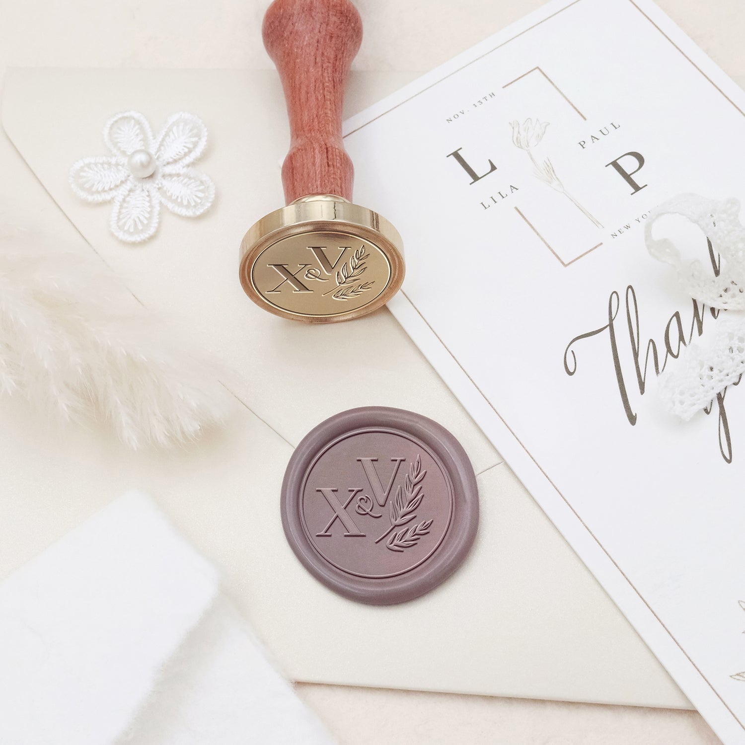 Stamprints Custom Wedding Monogram Wax Seal Stamps 3