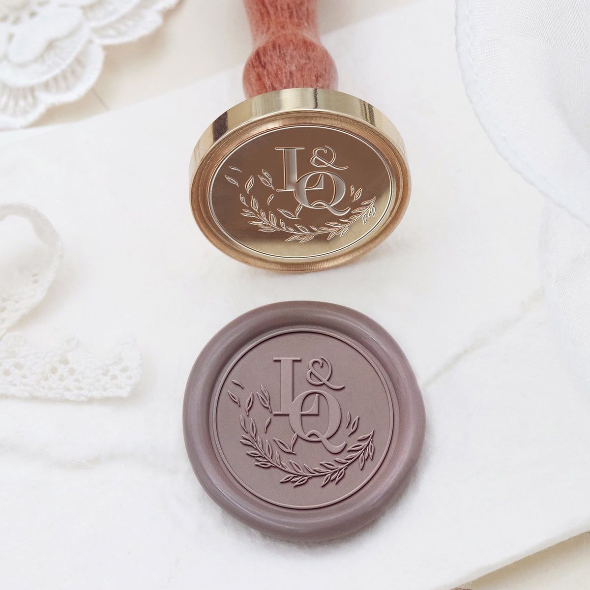 Stamprints Personalisierte Hochzeits-Monogramm-Wachssiegel-Stempel 2