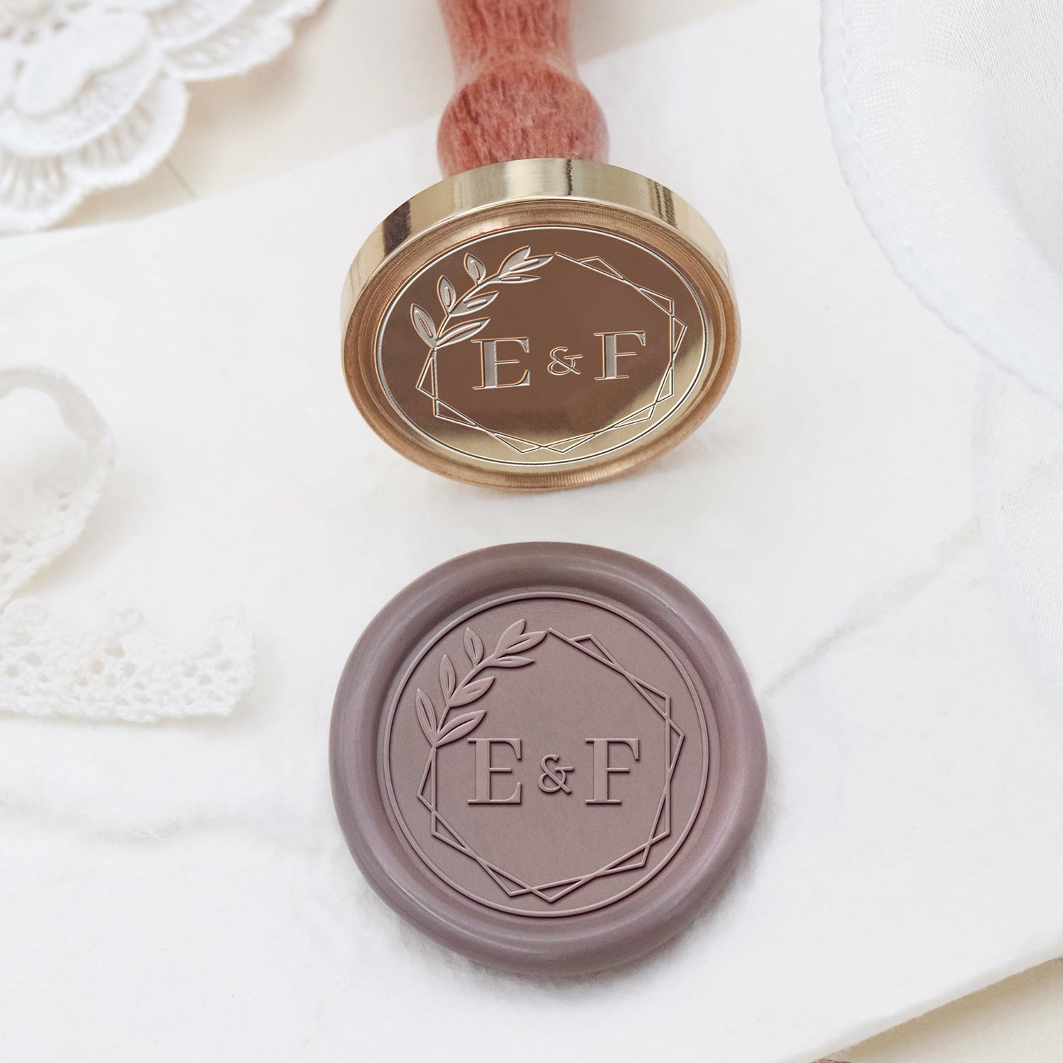 Stamprints Personalisierte Hochzeits-Monogramm-Wachssiegel-Stempel 2