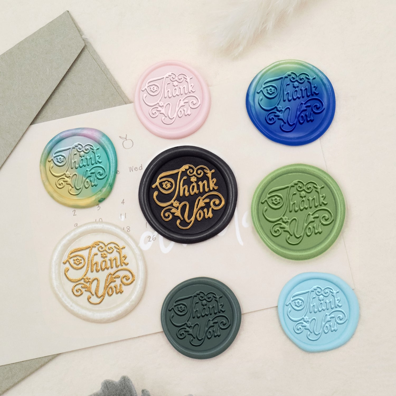 Stamprints Greeting Wax Seal Stamp - Thank You 3