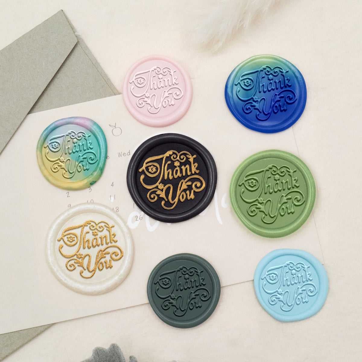 Stamprints Greeting Wax Seal Stamp - Thank You 3