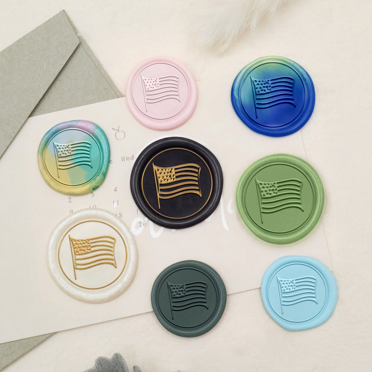 Stamprints US Flaggen Symbol Wachssiegel Stempel 3