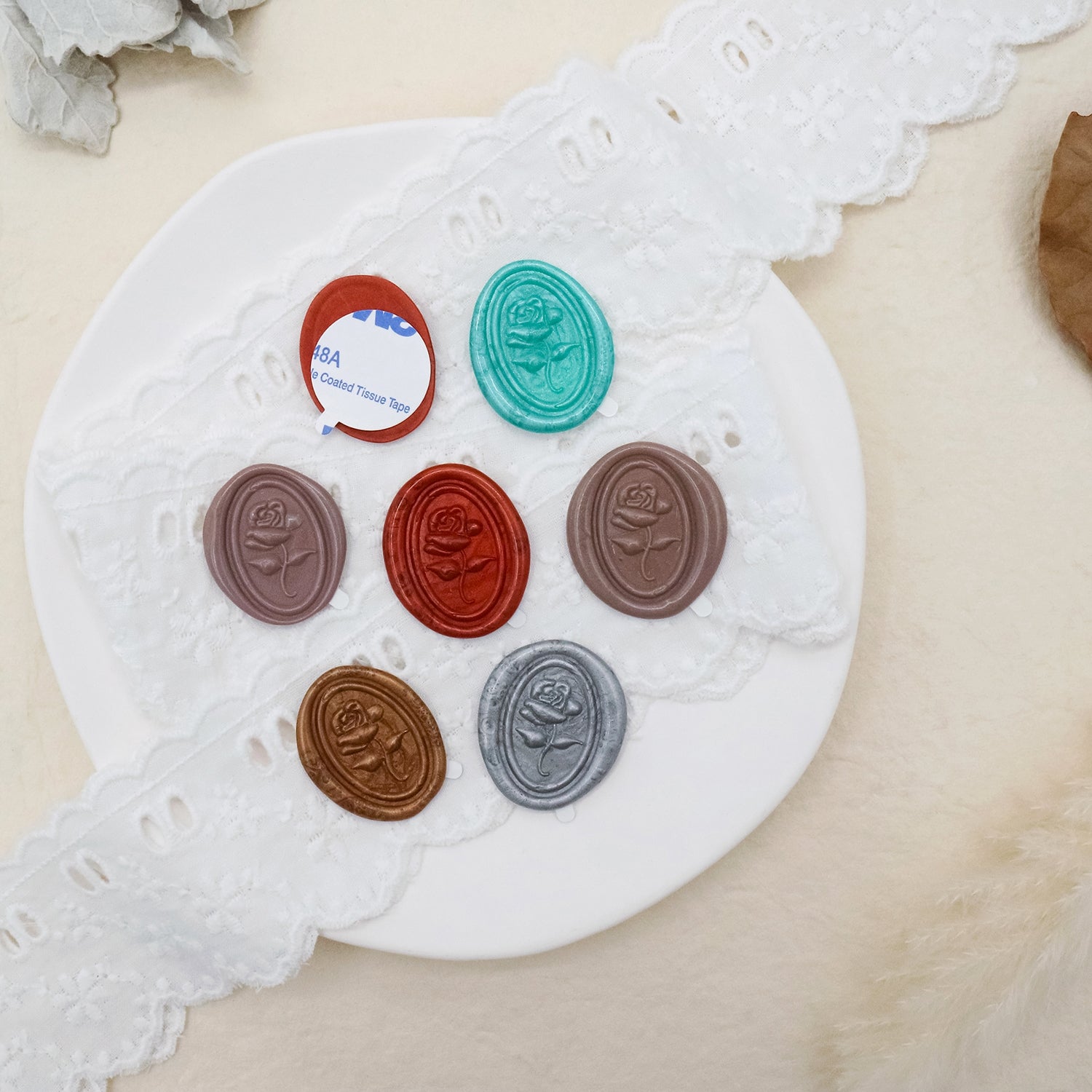Stamprints 3D Relief Rose Self-adhesive Wax Seal Stickers 3