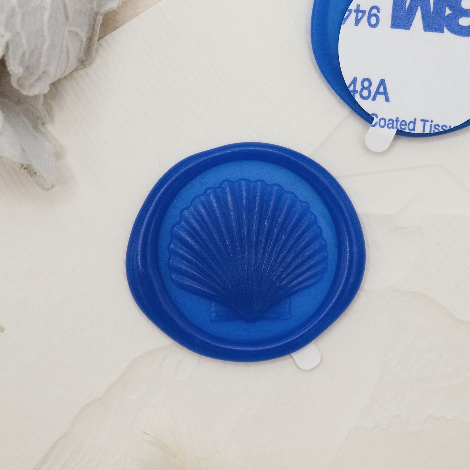 Stamprints 3D Reliefprägung Muschel selbstklebend Siegelwachs Siegelstempel Sticker 1