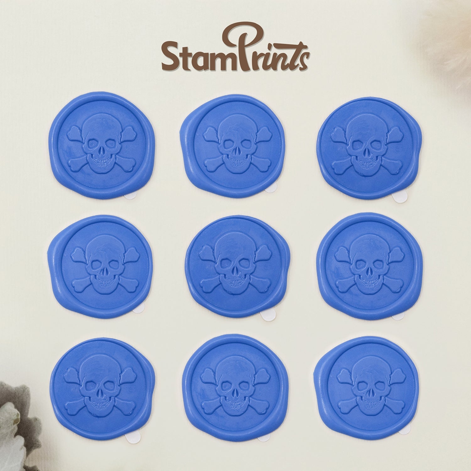 Stamprints 3D Relief Skull Self-adhesive Wax Seal Stickers 2