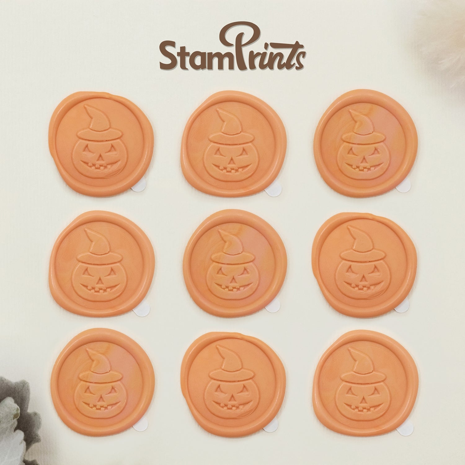 Stamprints 3D Relief Kürbis Selbstklebende Wachssiegel Aufkleber 2