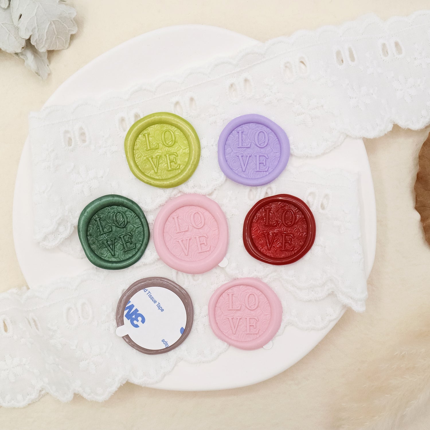 Stamprints 3D Relief Love Self-adhesive Wax Seal Stickers 3