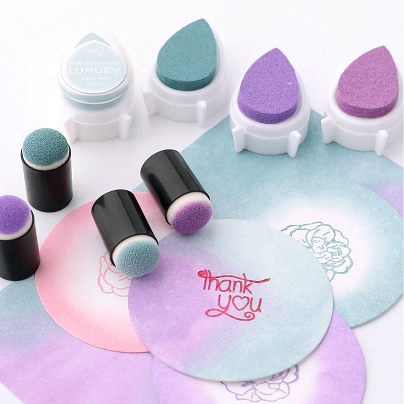Rubber Stamp Smear Colored Sponge Fingertips b1