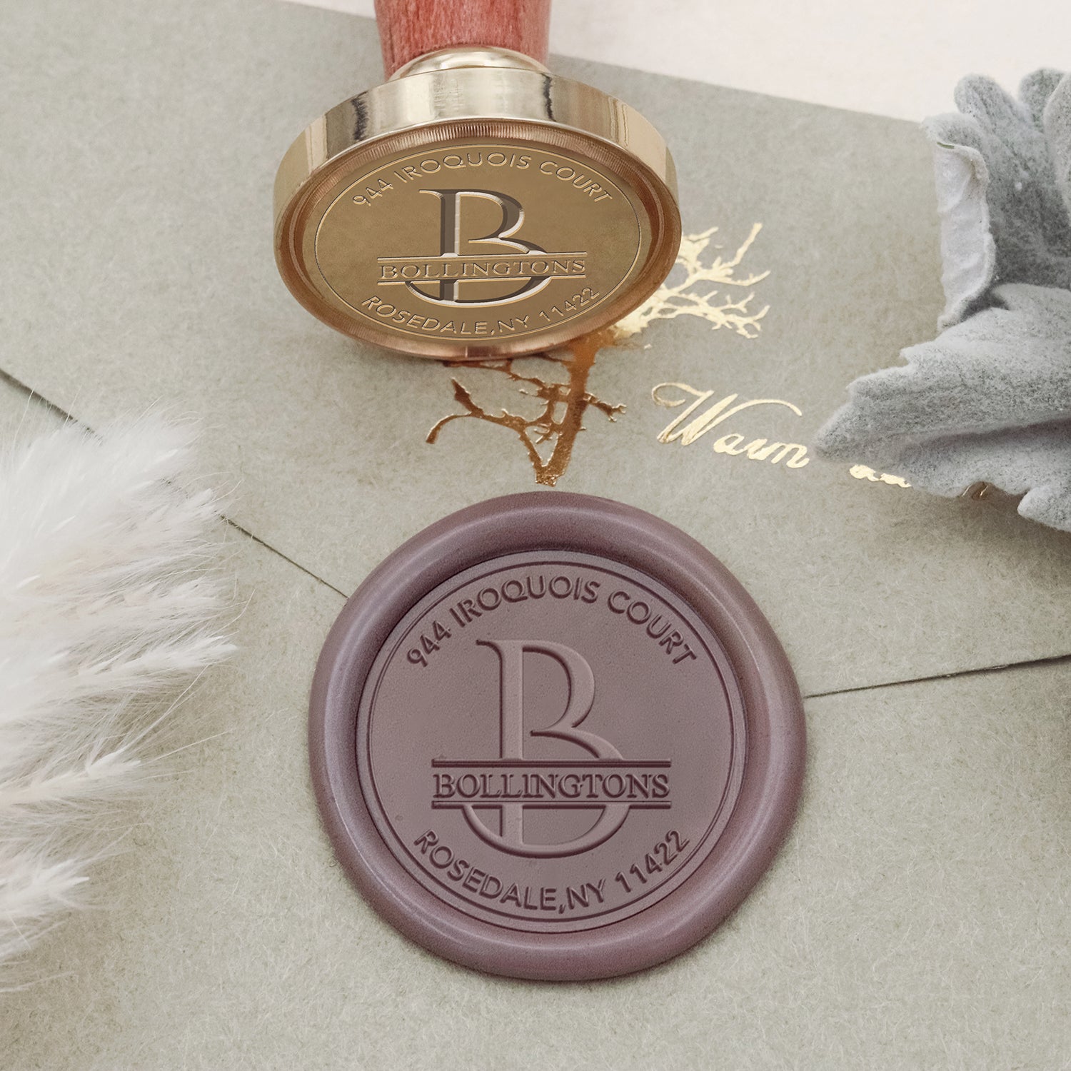 Benutzerdefinierter Adress-Wachssiegelstempel (8 Designs) 4