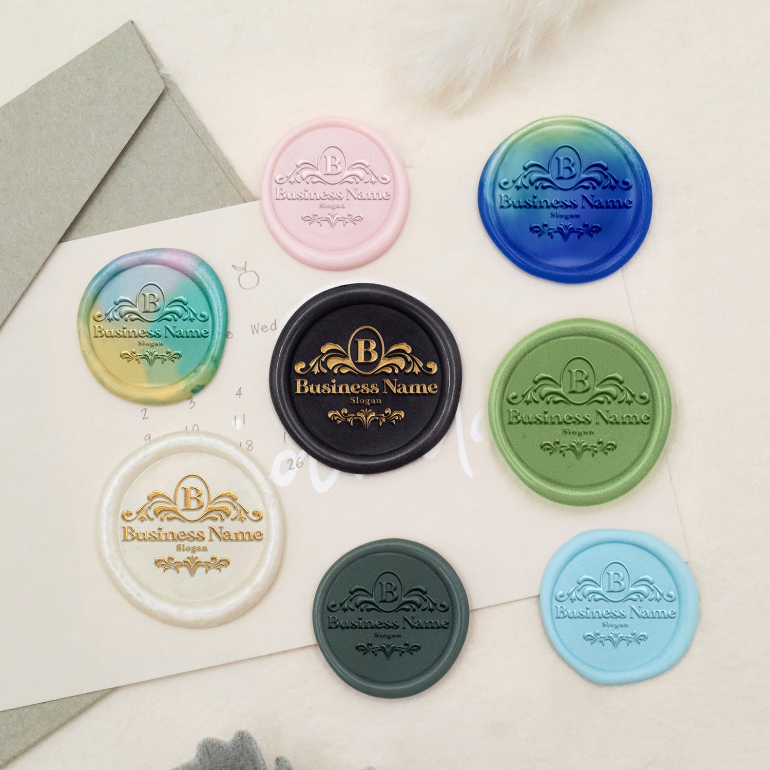 Personalisierter Logo Siegelwachs Siegelstempel - Stil 13-3