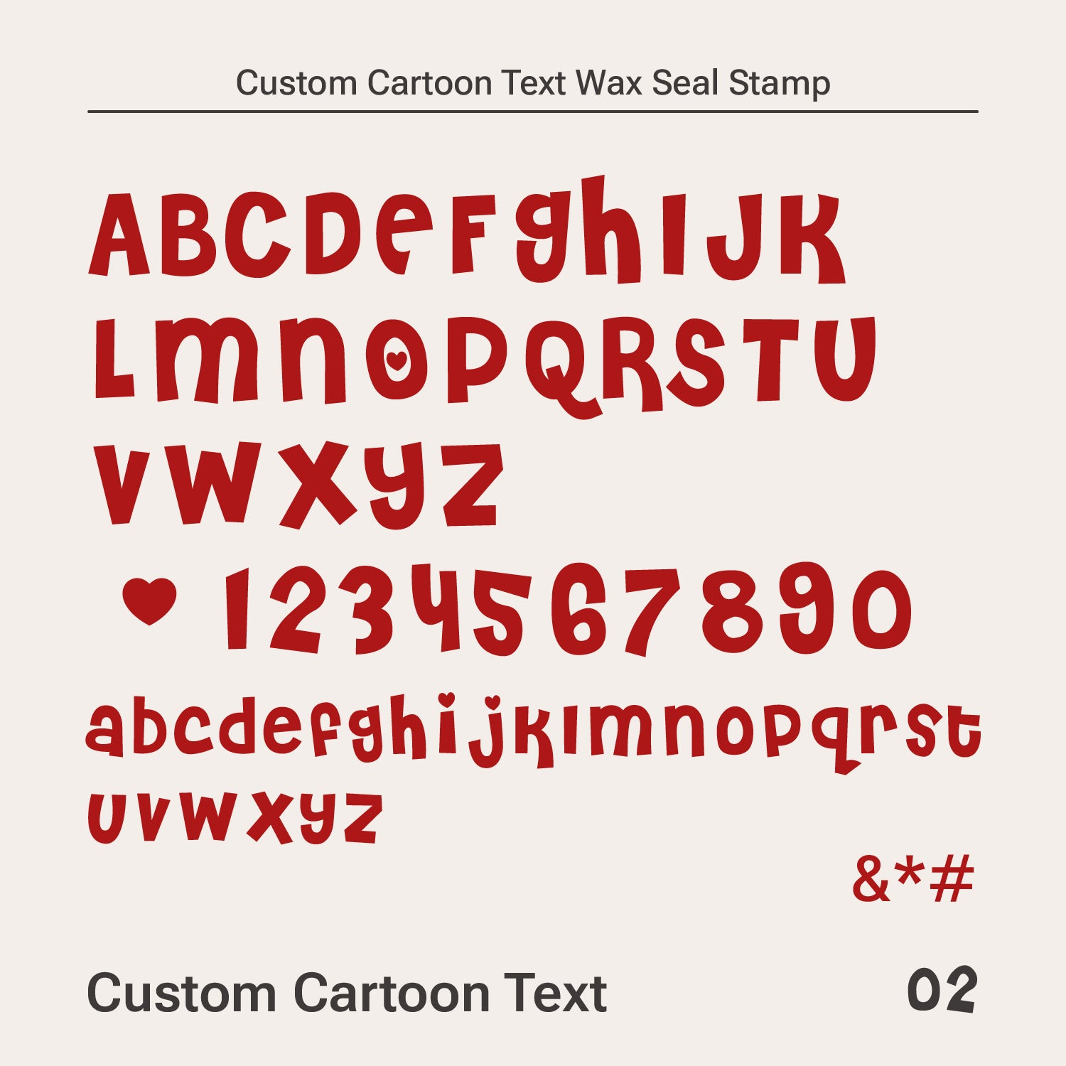 Personalisierter Cartoon Text Siegelwachs Siegelstempel (10 Schriftarten)-6