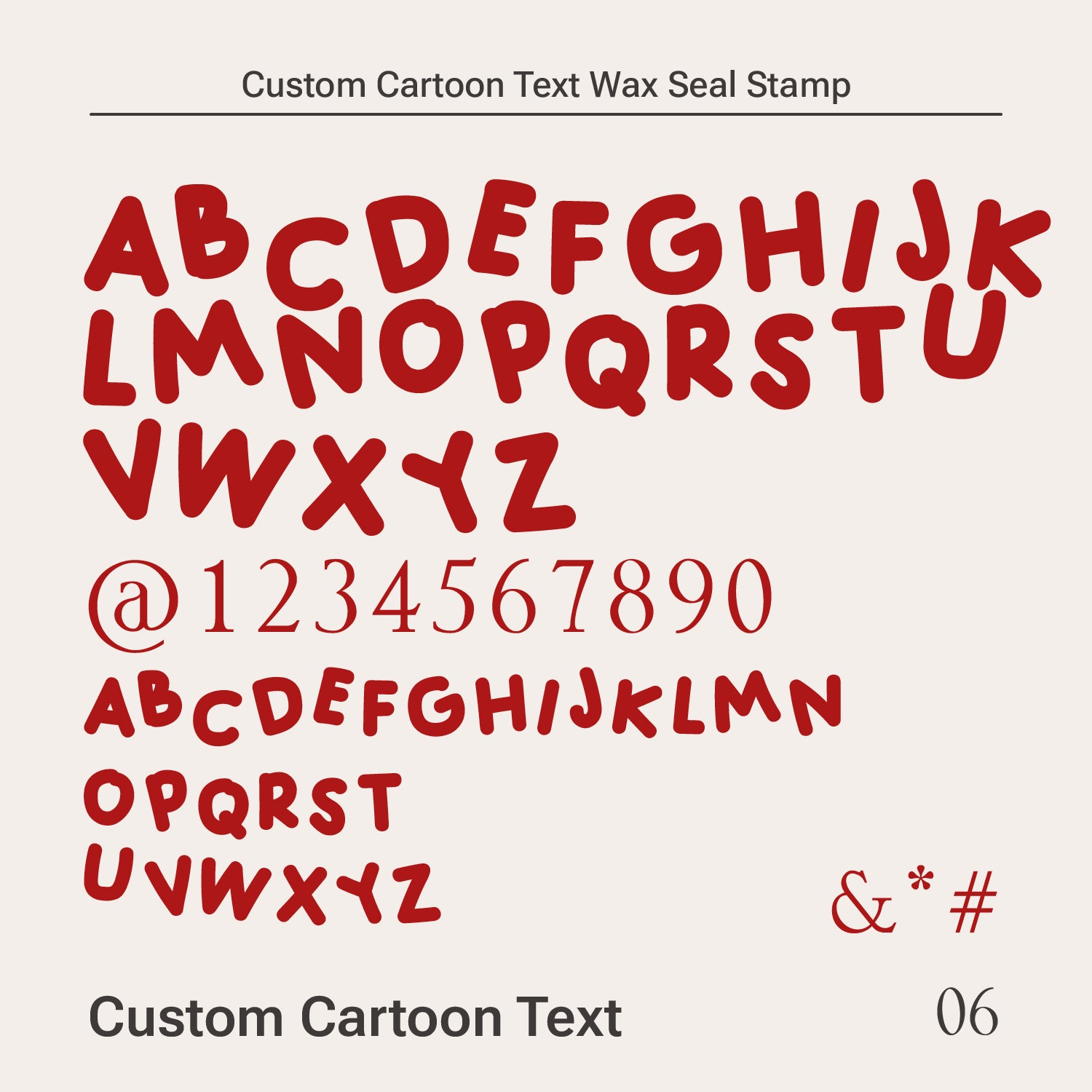 Personalisierter Cartoon-Text-Siegelwachs-Stempel (10 Schriften)-10