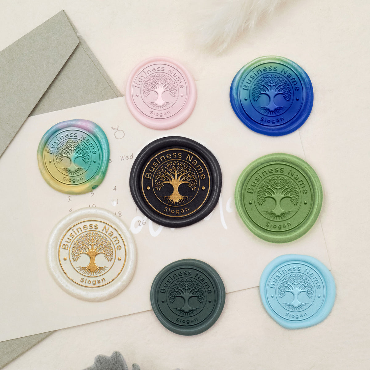 Lebensbaum Personalisiertes Logo Wachssiegel Stempel3