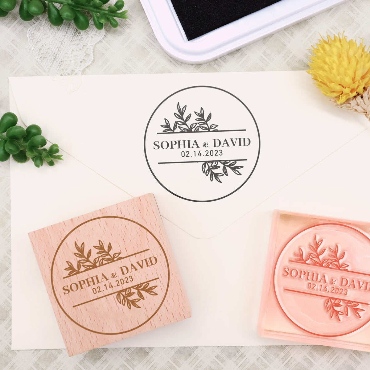 Custom Wedding Rubber Stamp (27 Designs)-1