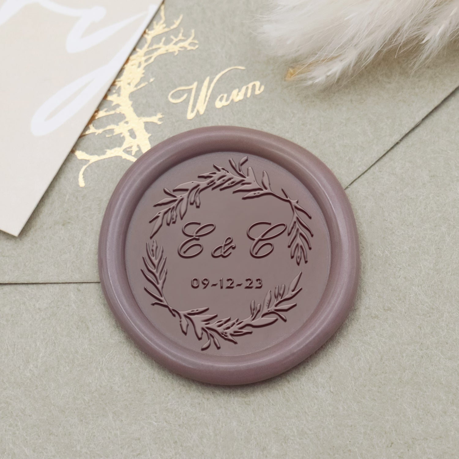 Personalisierte Lily Hochzeit Monogramm Siegelwachs Siegelstempel Stempel-14 3