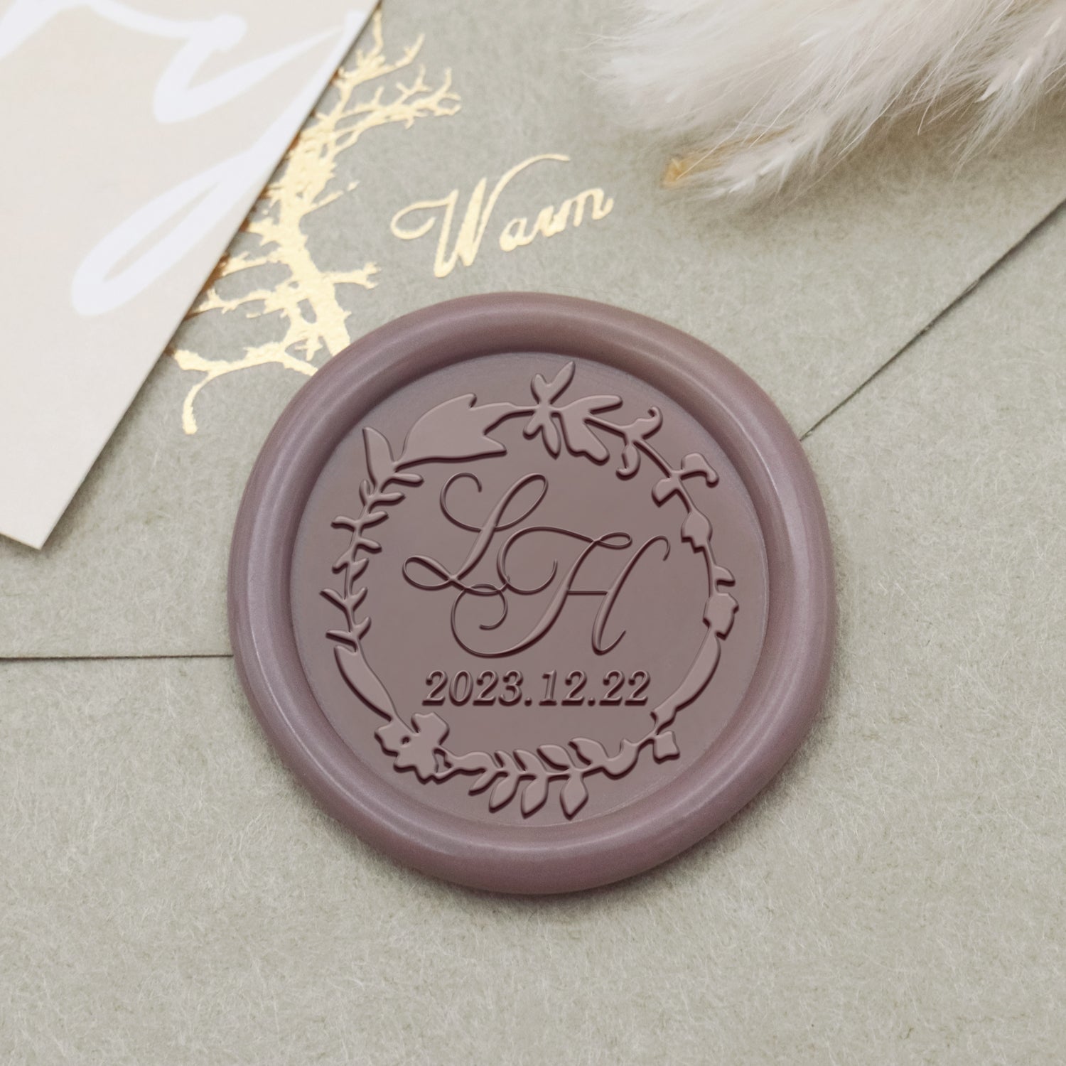 Personalisierte Lily Hochzeit Monogramm Siegelwachs Siegelstempel-28 1
