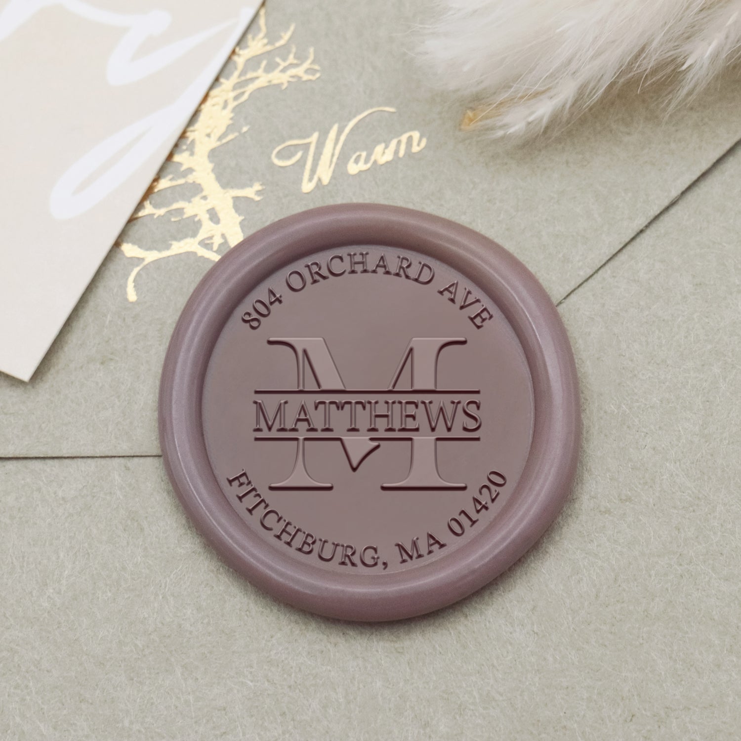 Personalisierter Adress-Siegelstempel aus Wachs - Stil 2 1
