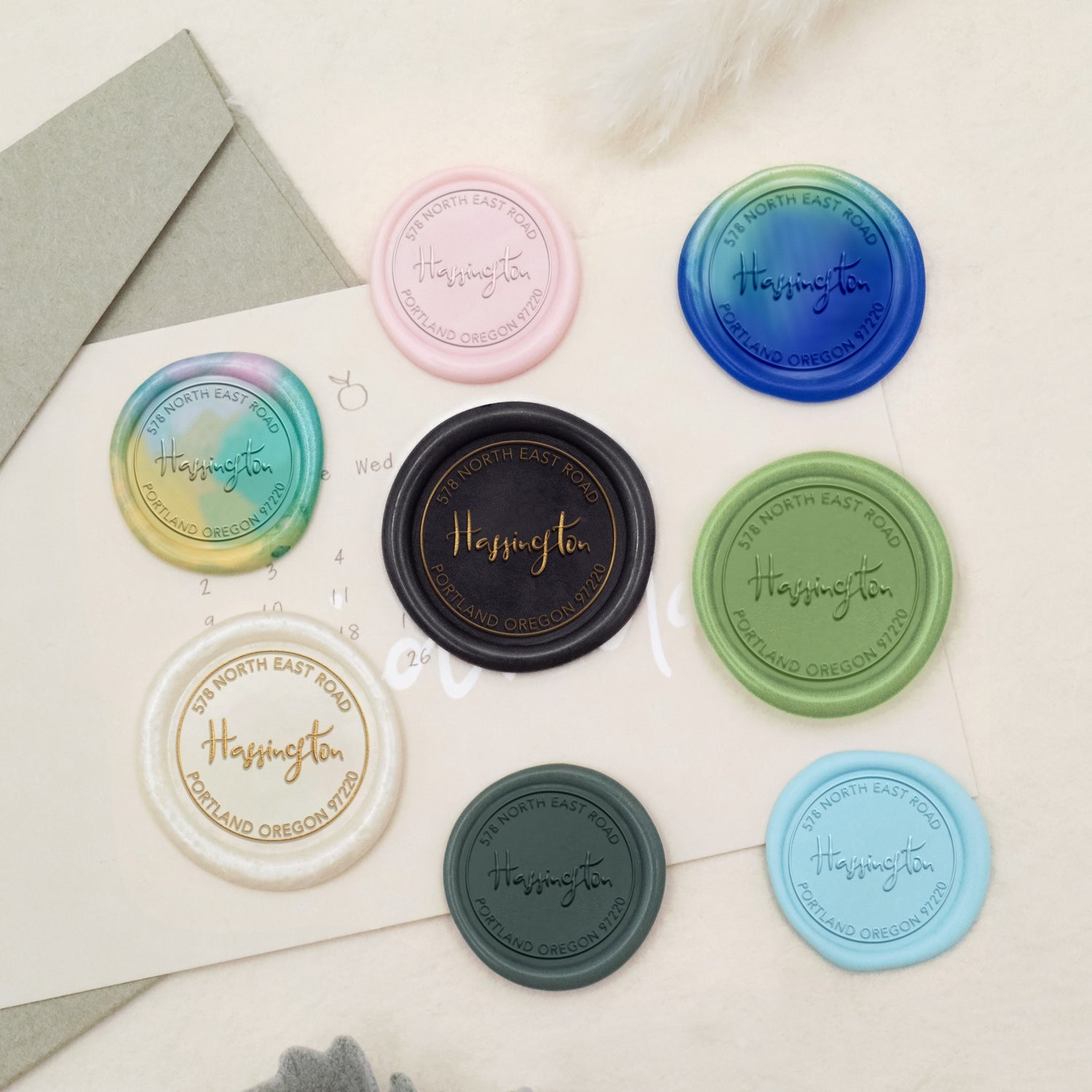 Tampon Encreur Sceau de Cire Adresse Personnalisé - Style 7 3