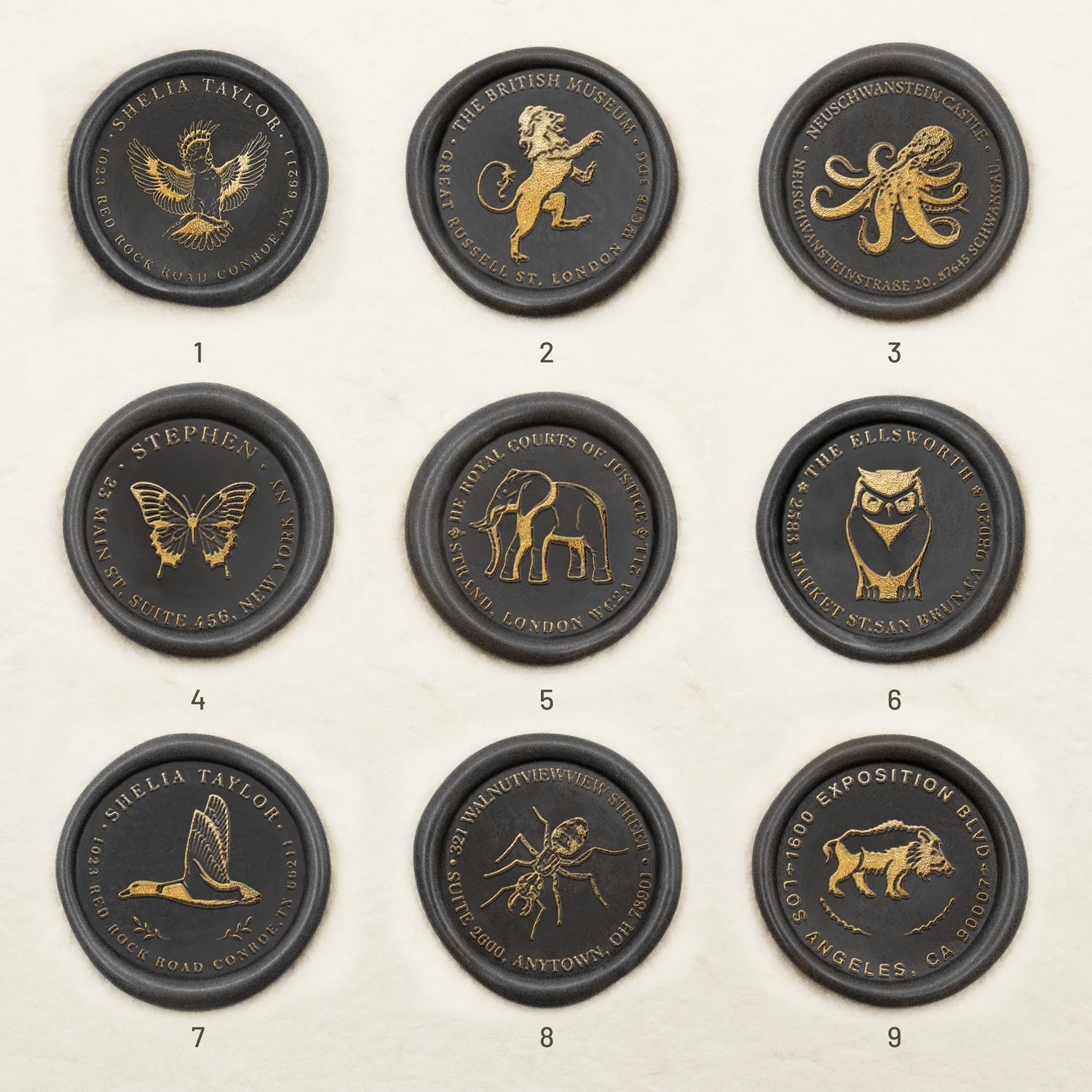 Custom Address Wax Seal Stamp (27 designs)-copy sku1