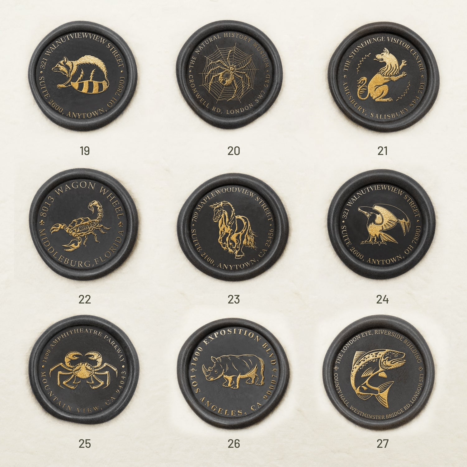 Custom Animal Address Wax Seal Stamp (27 Designs) sku3