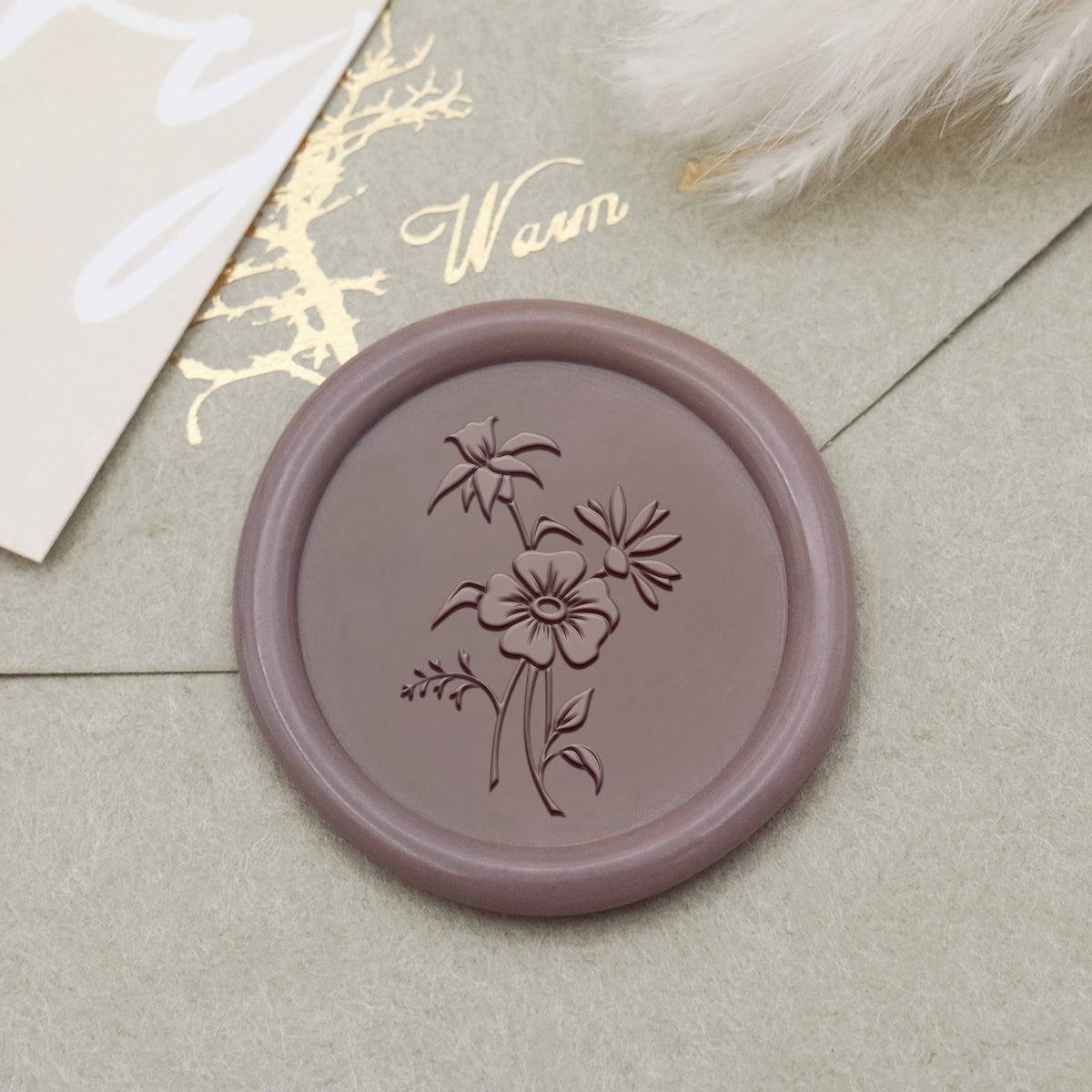 Botanischer Wachssiegel-Stempel (18 Designs)-3 1