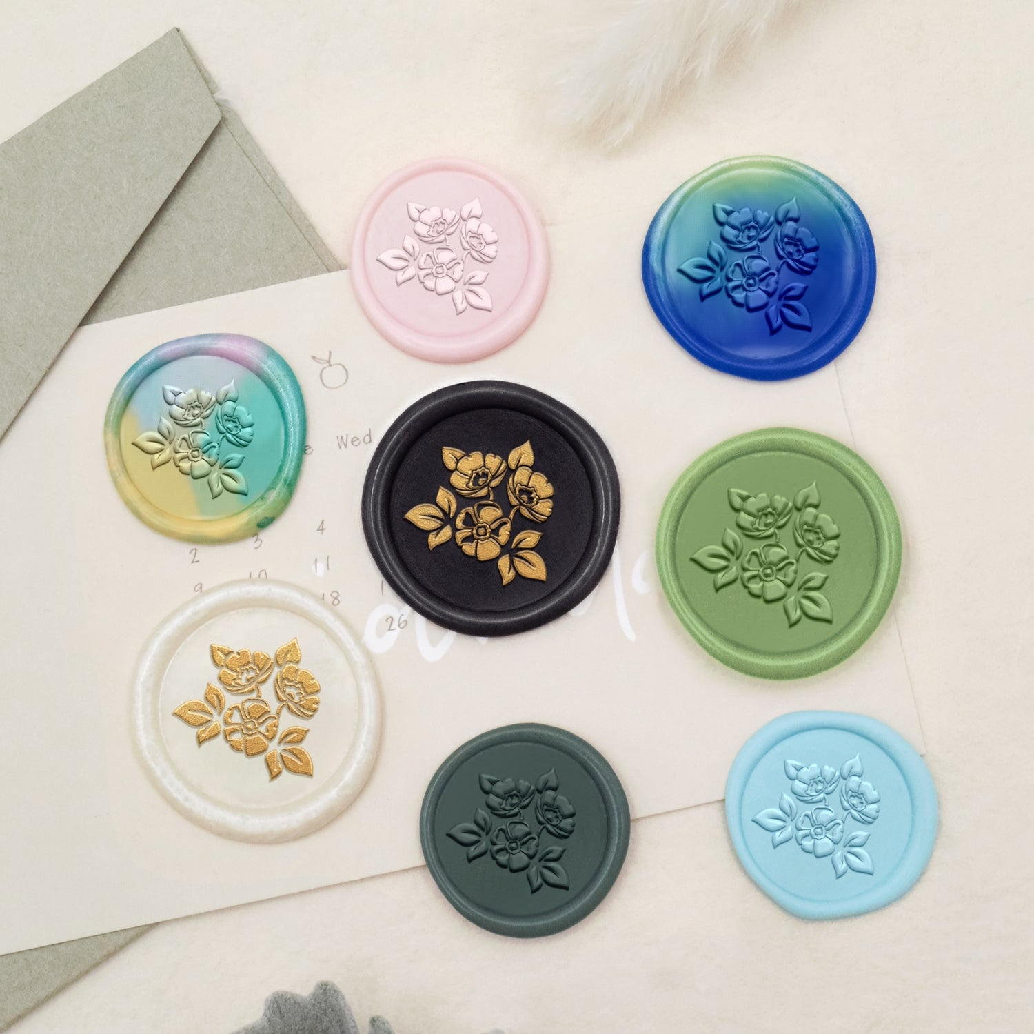 Botanical Wax Seal Stamp (18 Designs)-12 3