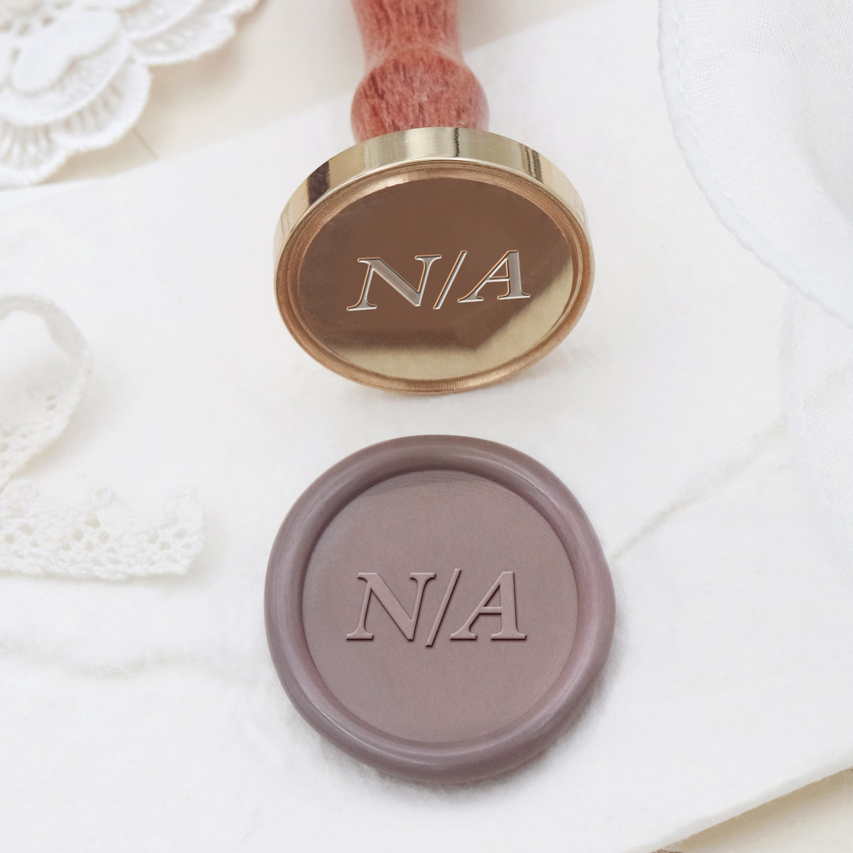 Custom Loving Heart with Horizontal Initials Minimalist Wedding Wax Seal Stamp-5 2