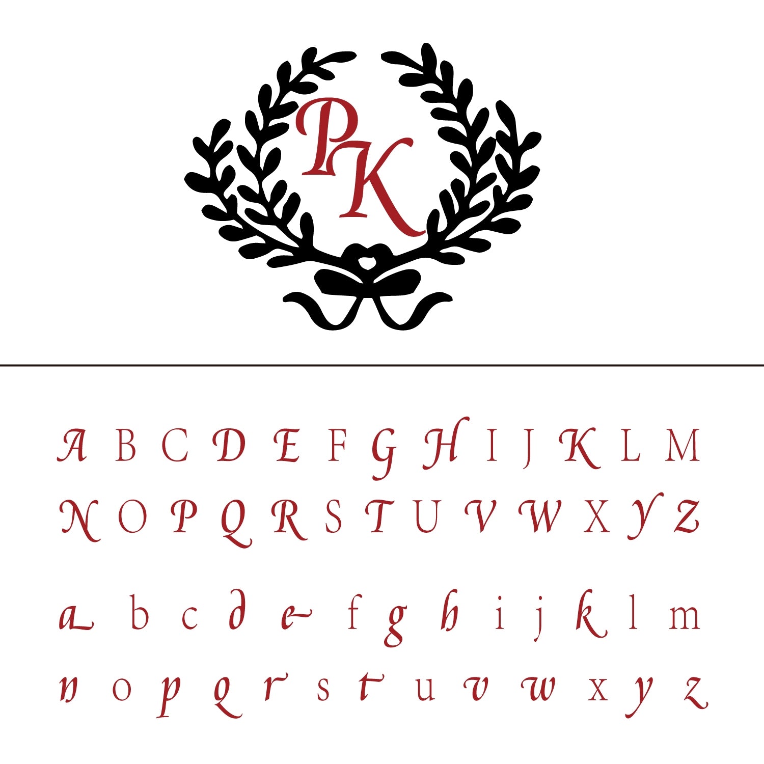 Personalisierter Blattgirlanden-Hochzeits-Monogramm Siegelwachs Stempel 21