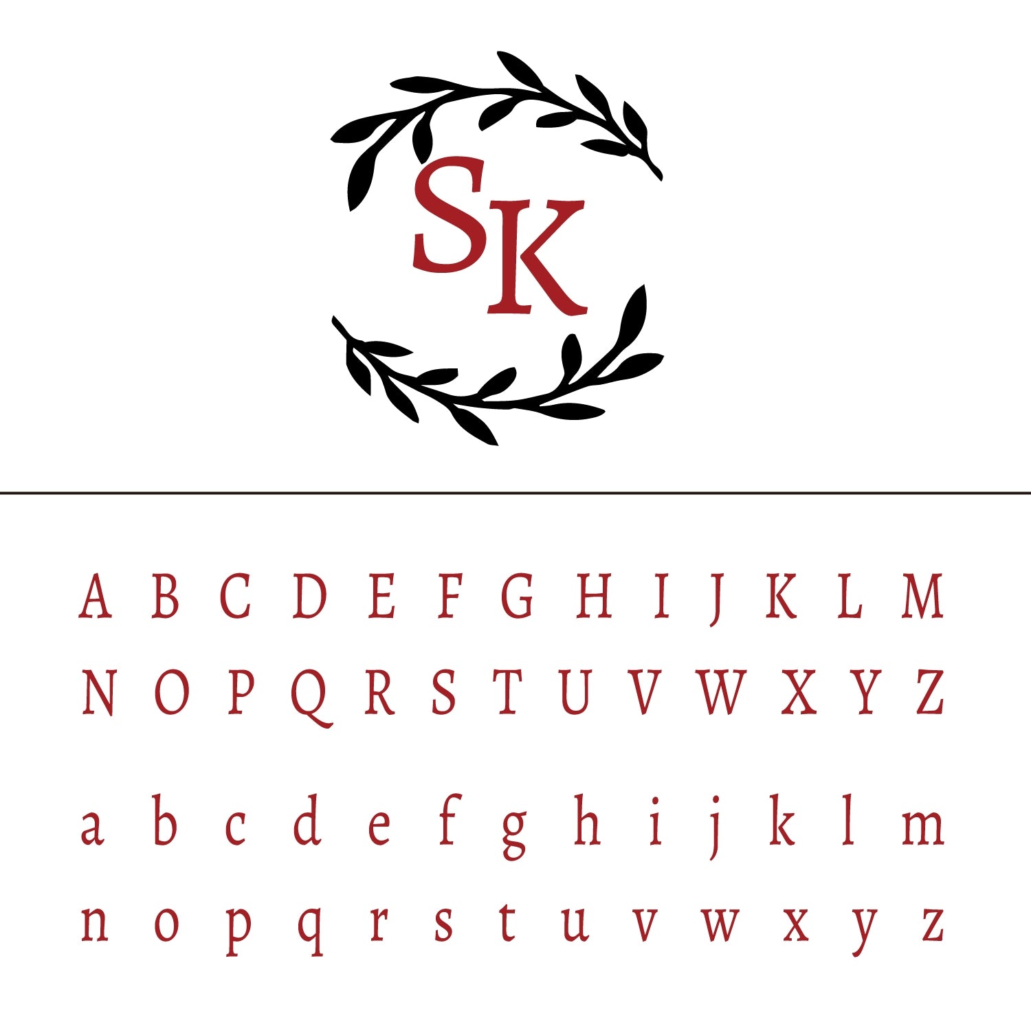 Custom Laurel Leaves Wedding Monogram Wax Seal Stamp 25