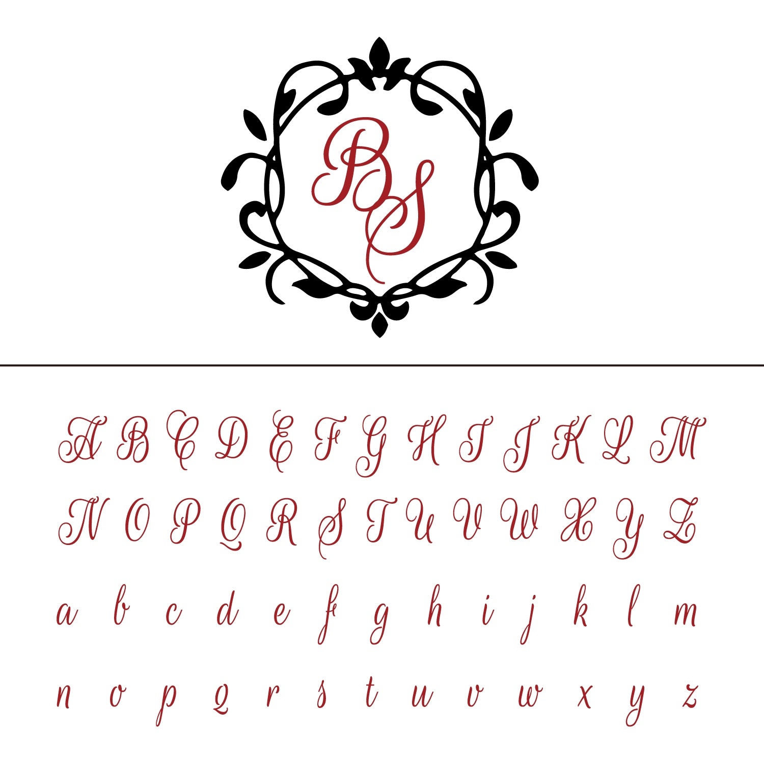 Personalisierter Curlicue Kreis Hochzeit Monogramm Siegelwachs Stempel 26