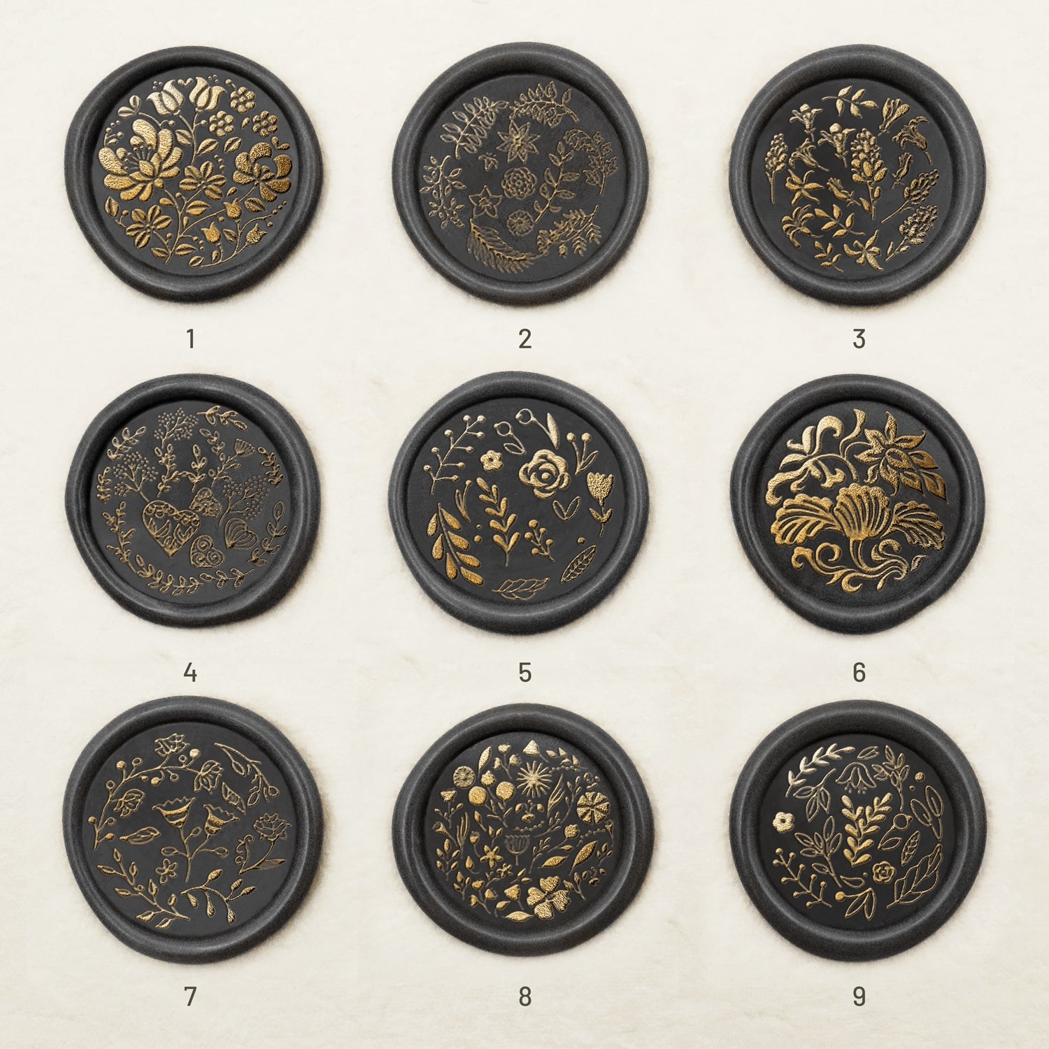 Floral Tile Pattern Wax Seal Stamp (9 Designs)sku1-9