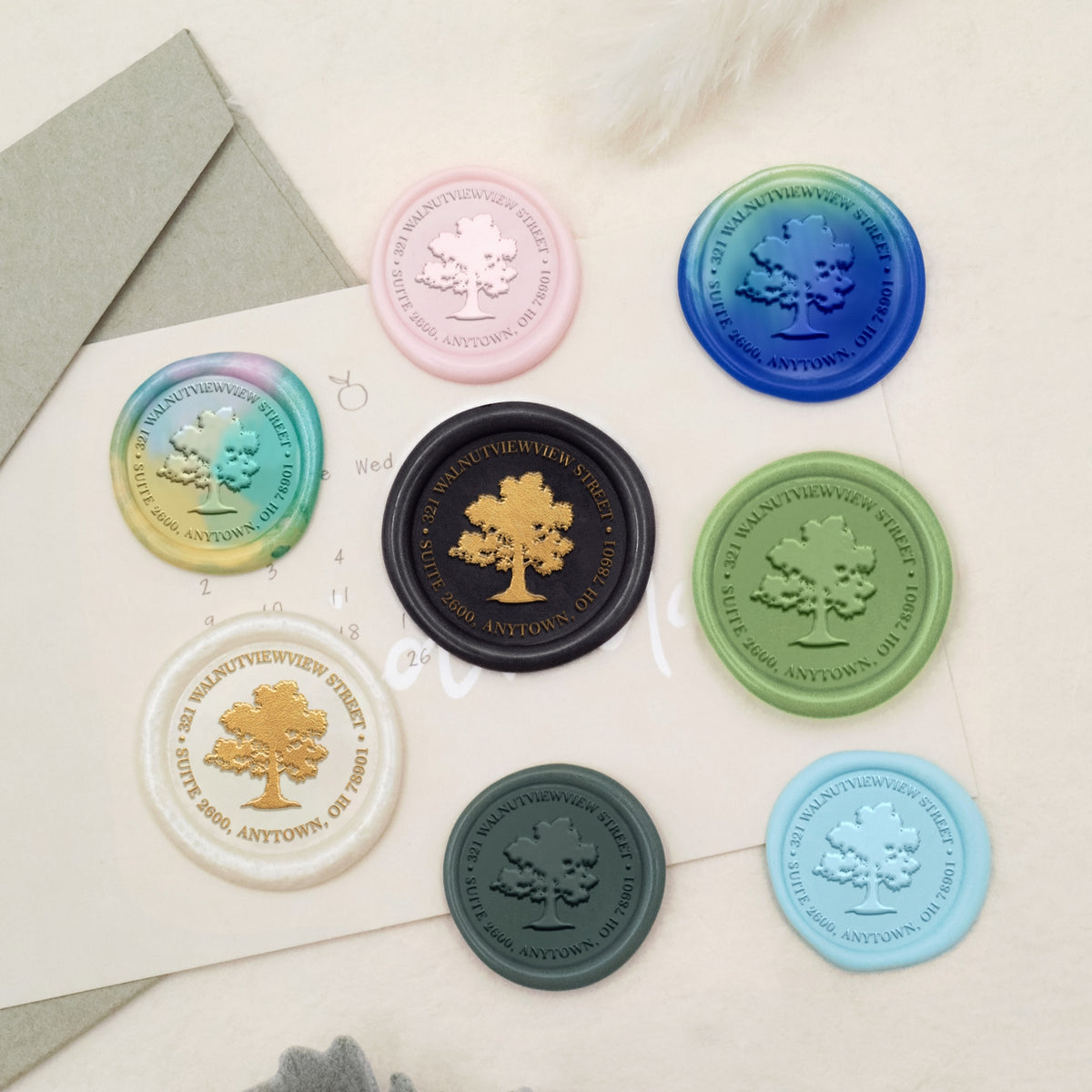 Custom Peony Address Wax Seal Stamp-26 3