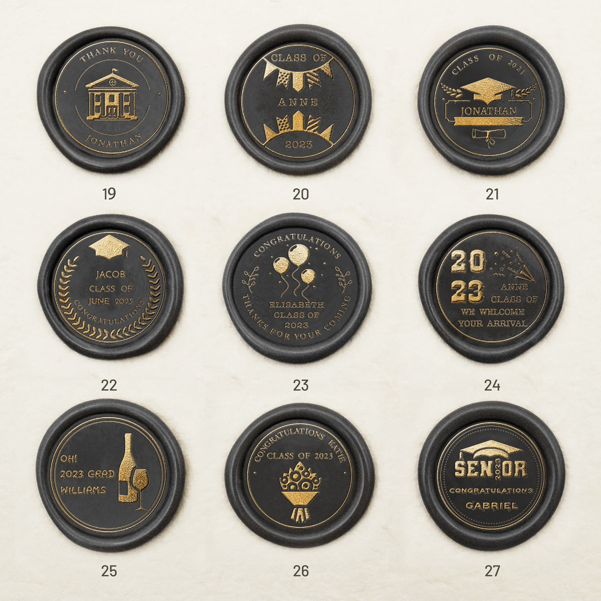 Custom Graduation Wax Seal Stamp (27 Designs)-sku3