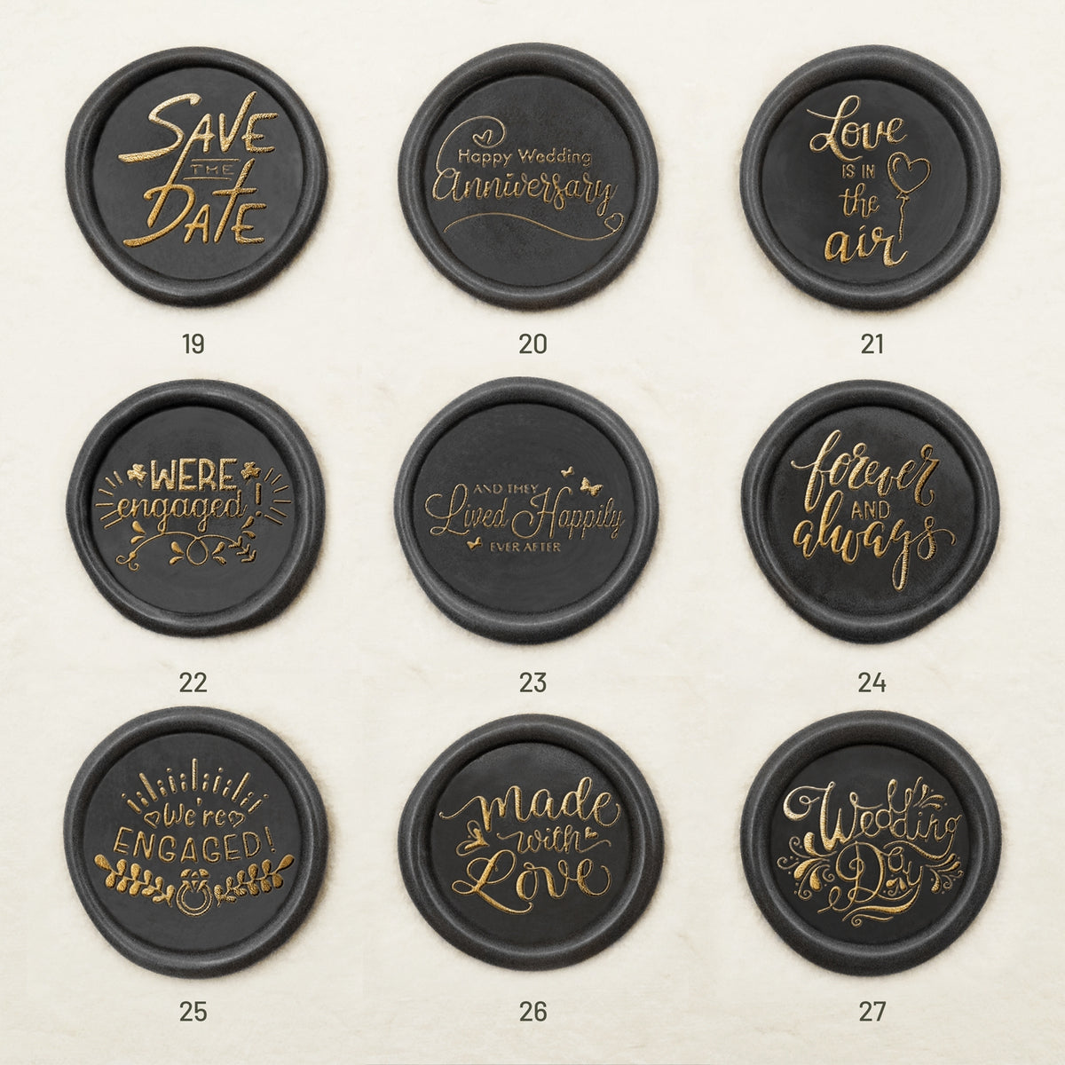 Wedding Invitation & Announcement Wax Seal Stamp (27 Designs)-sku3