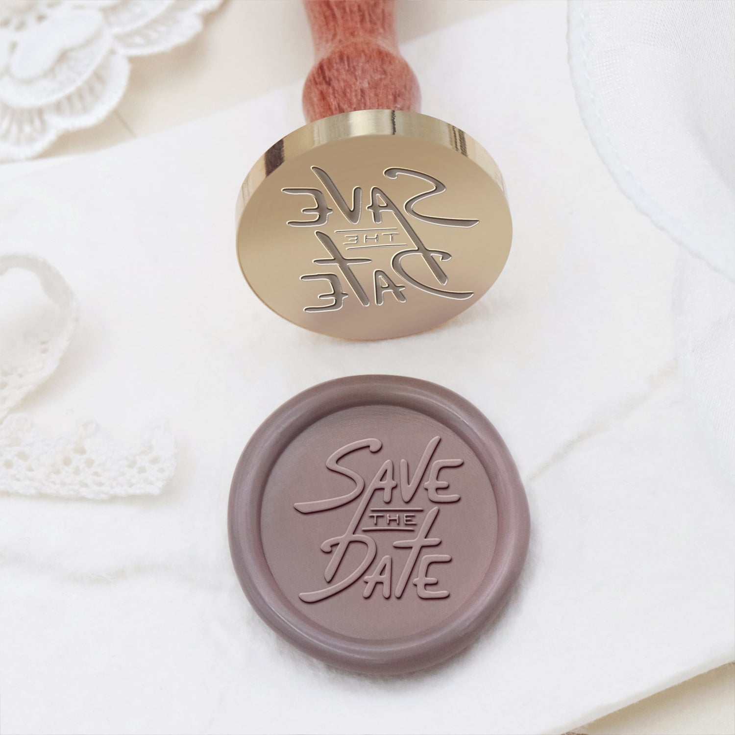 Hochzeitseinladung & Ankündigung Wachssiegel Stempel - Stil 19 19