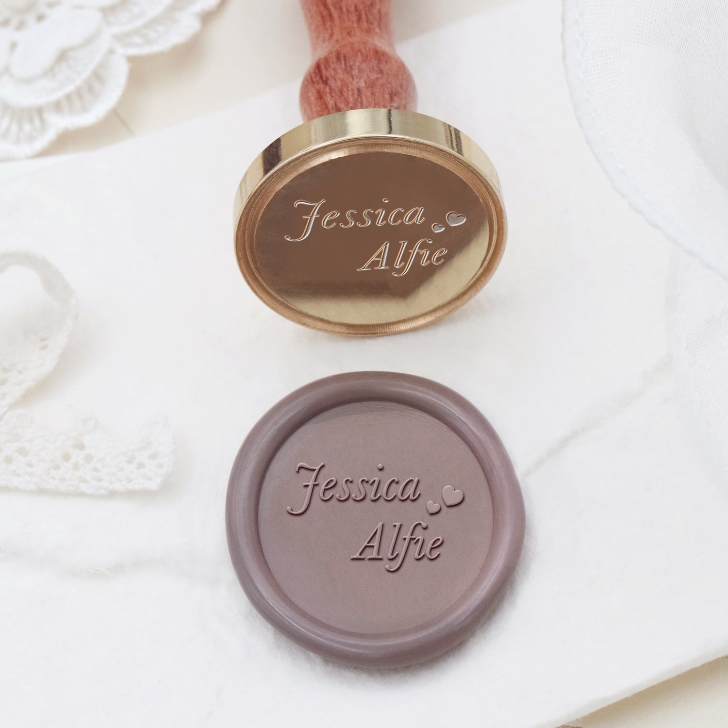 Custom Minimalist Name Wedding Wax Seal Stamp - Style 3 2
