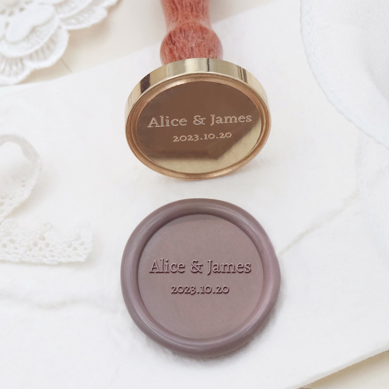 Custom Minimalist Name Wedding Wax Seal Stamp - Style 7 2