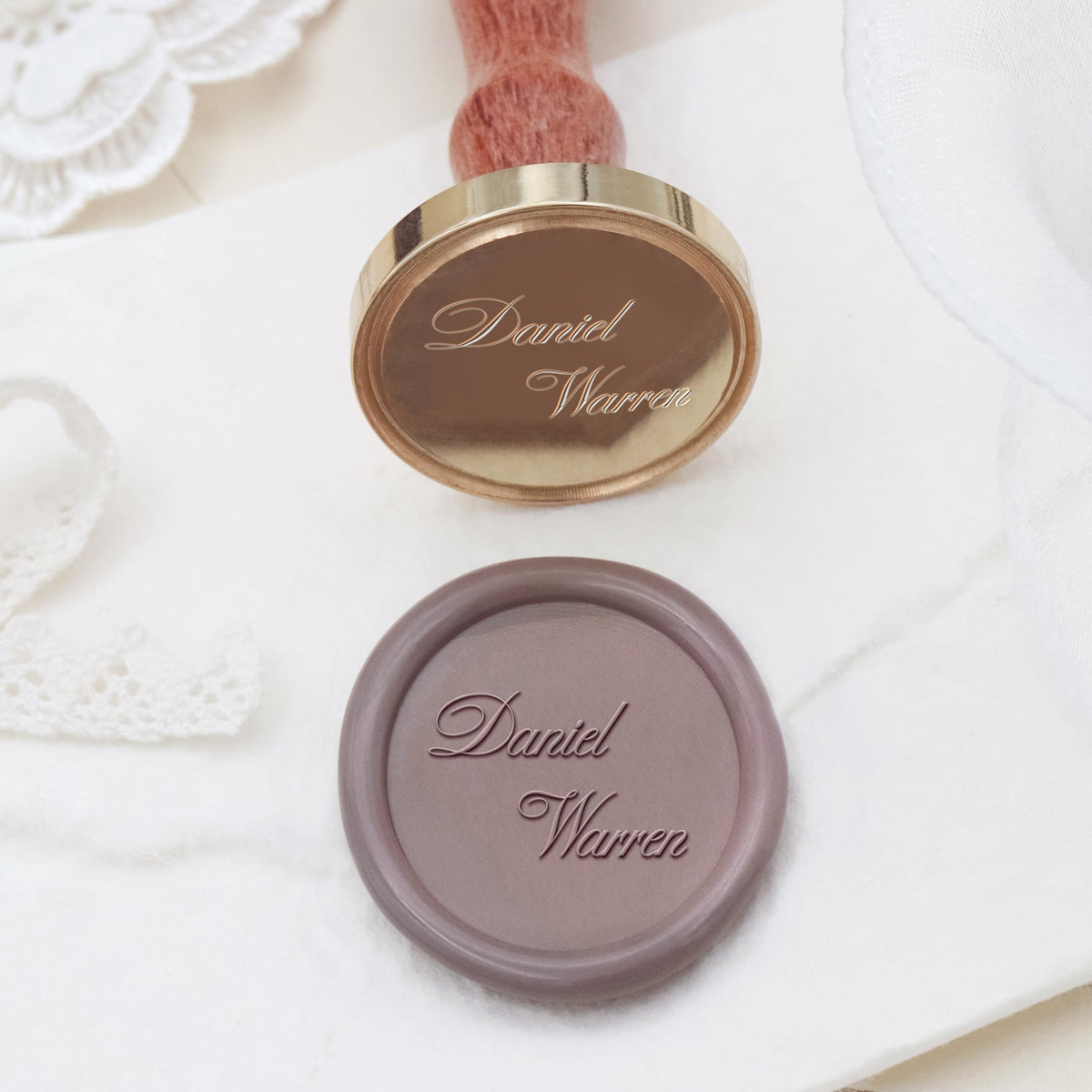 Custom Minimalist Name Wedding Wax Seal Stamp - Style 8 2