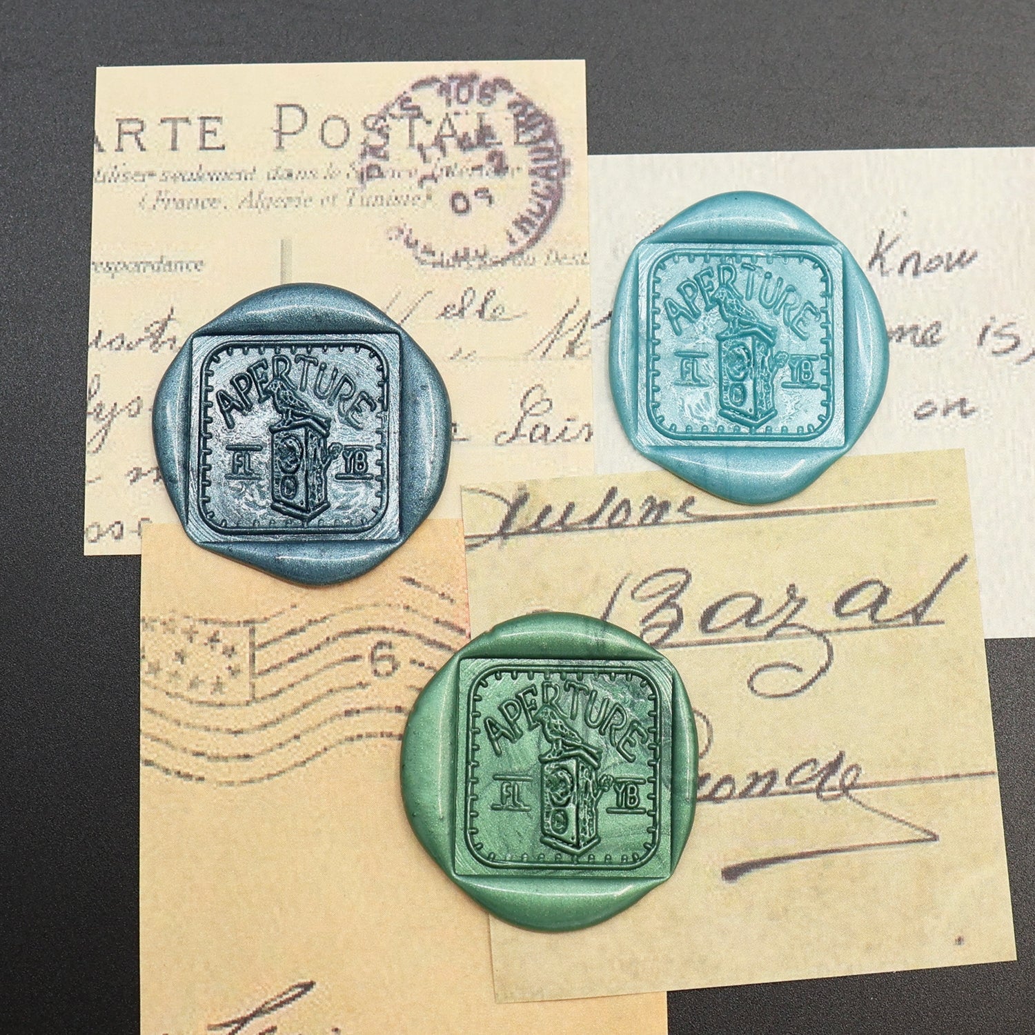 Personalisierter Design Rechteckiger & Quadratischer Siegelwachs Siegelstempel mit Ihrem Kunstwerk 2