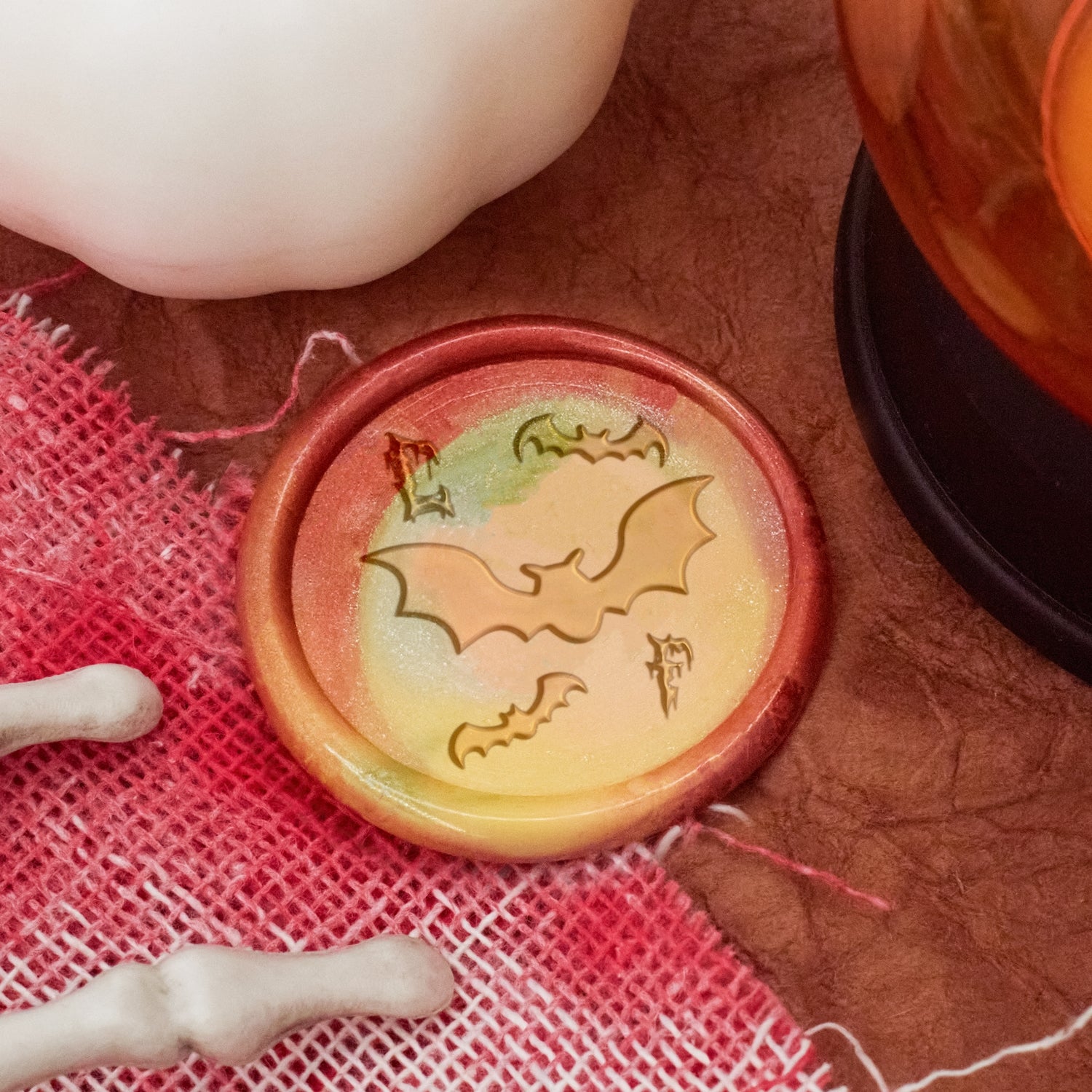 Custom Bat Swarm Halloween Name Wax Seal Stamp 2