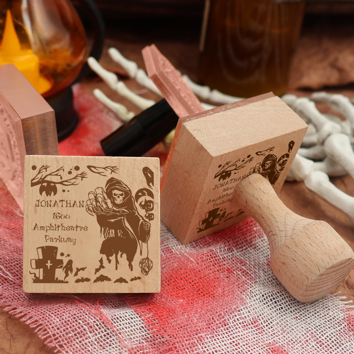 Custom Halloween Address Rubber Stamp 2