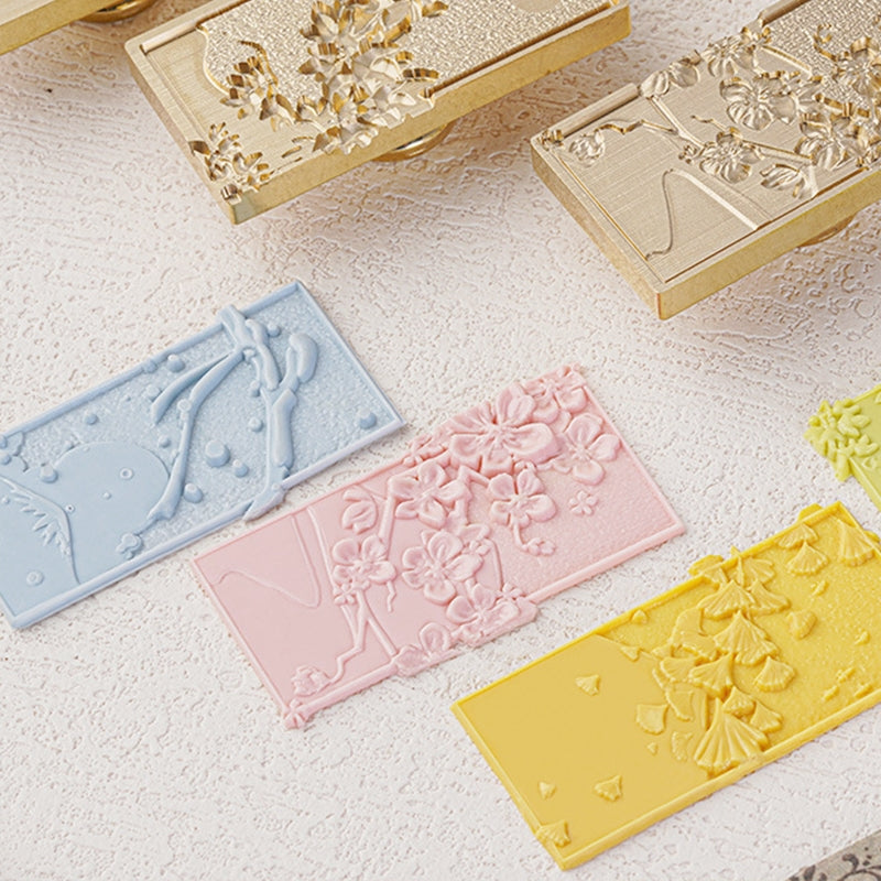 3D Relief Seasons Floral Wax Seal Stamp b1