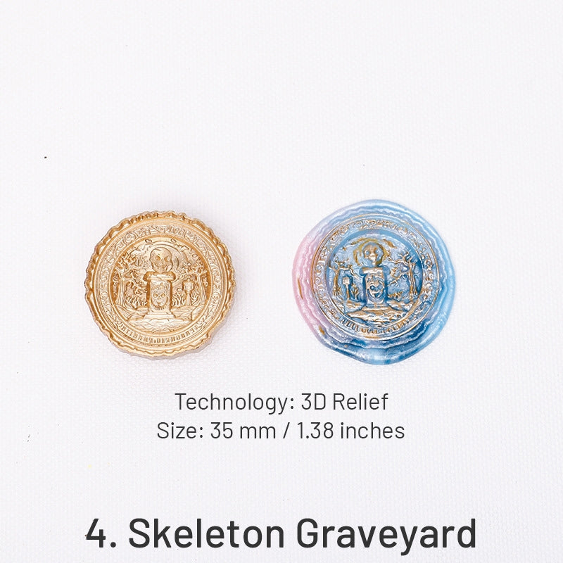 3D Reliefprägung Halloween Siegelwachs Stempel (5 Designs) sku-4