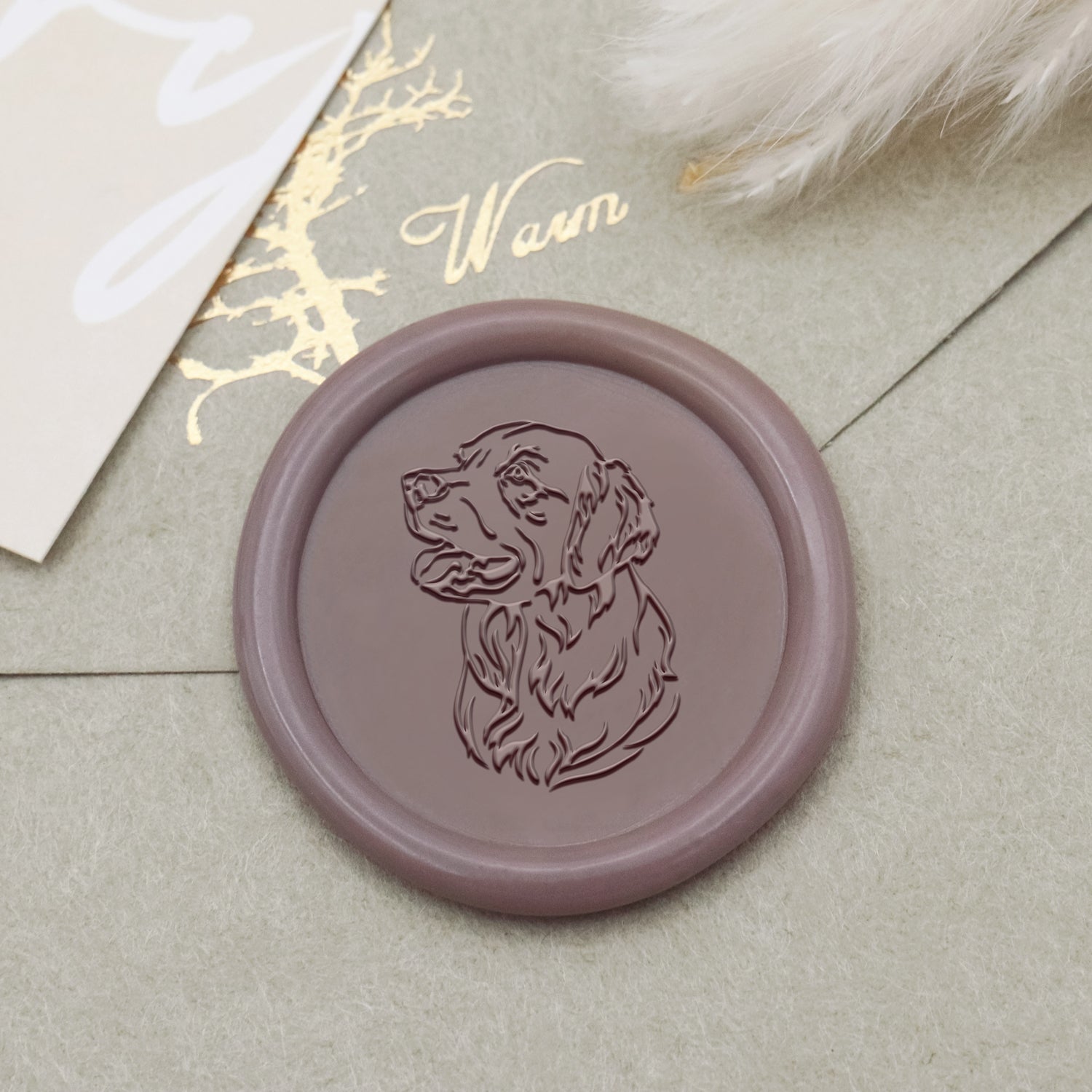 Carimbo de Sinete de Lacre Cão Golden Retriever - Stamprints1