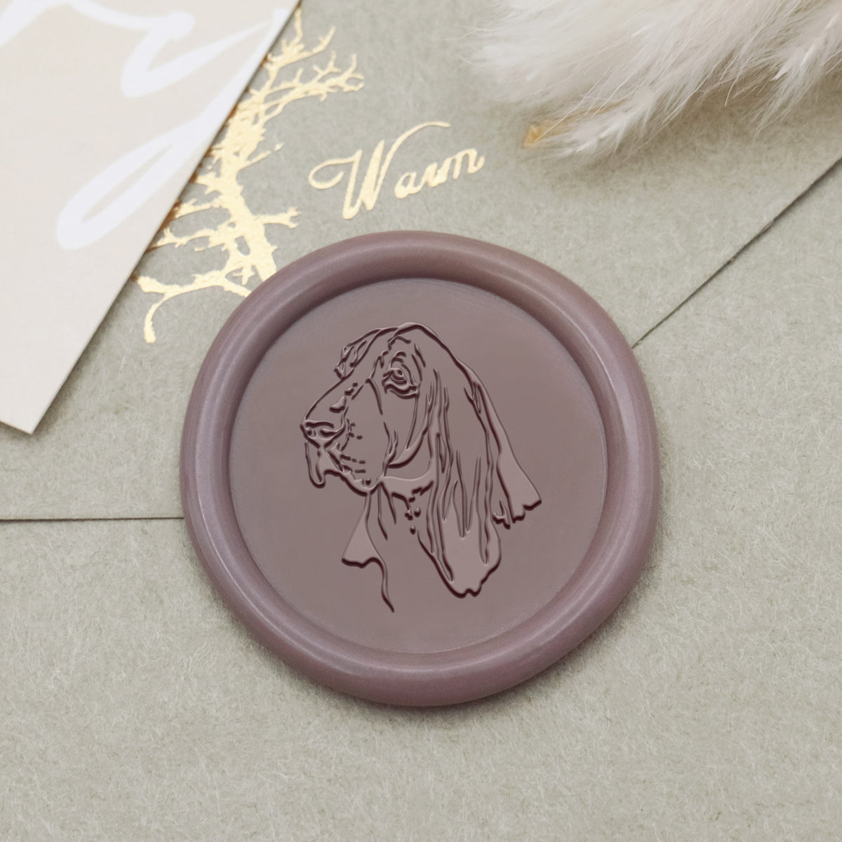 Basset Hound Hund Siegelwachs Siegelstempel Stempel - Stamprints1